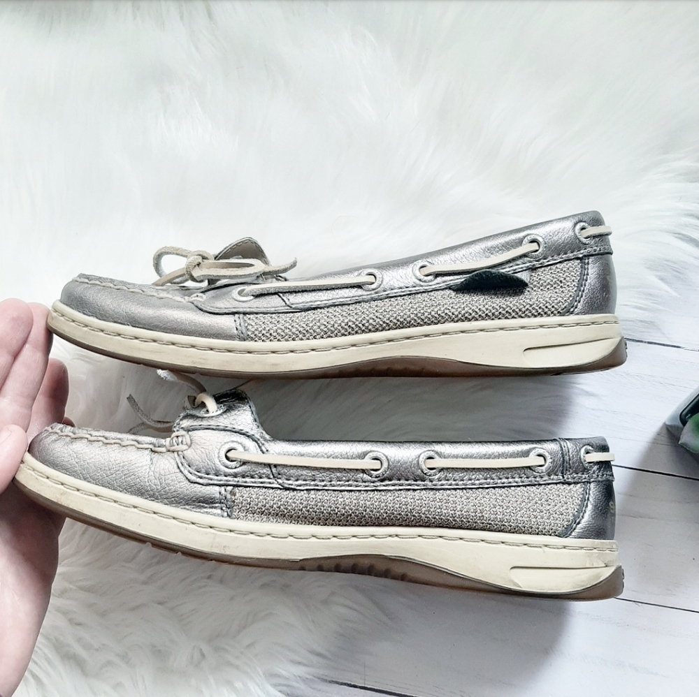 Sperry Top Sider Silver Boat Shoes - Picture 5 of 7